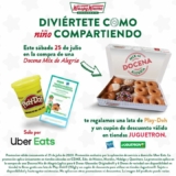 Promoción Krispy Kreme: Compra una docena Mix Alegría y llévate de regalo una lata Play Doh y un cupón de Juguetron