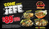 Promoción Come como jefe de Las Alitas: 4 platillos a escoger por $89 cada uno
