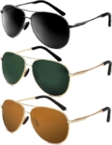 Juego de 3 lentes de sol polarizados estilo aviador bajan a un gran precio