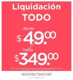 Liquidación Womens Secret: Todo desde $49 hasta $349