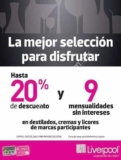 En Liverpool 20% de descuento en vinos y licores y 9 meses sin intereses