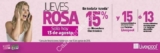 En Liverpool Jueves Rosa 13 de agosto: 15% en monedero y 13 meses sin intereses en toda la tienda