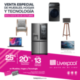 Liverpool Venta Especial de Muebles, Hogar y Tecnología 25 de octubre 2020