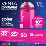 Liverpool Venta Nocturna de Aniversario promociones por departamento del 7 al 9 de octubre 2022