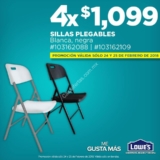 En Lowes 4 sillas plegables por $1,099 solo este fin de semana