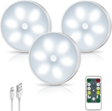 59% de descuento en 3 pack luces LED inalámbricas, recargables, con sensor de movimiento y control remoto