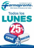 Lunes de genéricos Farmapronto: 25% de descuento en medicamentos genéricos todos los lunes