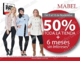 Ofertas Mabel El Buen Fin 2015: 50% de descuento en toda la tienda + 6 meses sin intereses