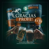 Promoción Día del Maestro McCarthys: tritón de cerveza a $179 este 15 de mayo