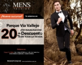 Inauguración Mens Fashion Vía Vallejo: 20% de descuento en toda la tienda