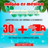 Milano Venta de Vacaciones con 30% de descuento + envío gratis en tienda en línea