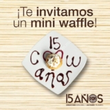 Mini waffle GRATIS en Crepes & Waffles sólo hoy 19 de octubre por 15 aniversario