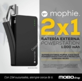 2×1 en batería externa powerstation Mophie en tiendas Mobo