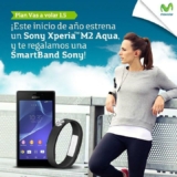 Sony smartband gratis contratando un plan Movistar Vas a Volar 1.5 por 24 meses ($549 al mes + $165) con el Sony Xperia M2 Aqua