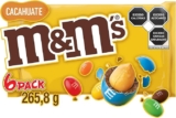 6 pack chocolates M&Ms con cacahuate baja de precio