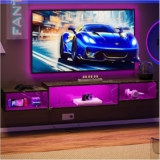 Mueble de TV centro de entretenimiento flotante con luces LED baja a un precio buenísimo