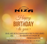 Promoción Niza, recibe un 30% de descuento en el mes de tu cumpleños