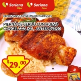 Soriana Oferta del día 9 de enero: Pierna de cerdo con hueso congelada $29 el kilo