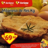 Milanesa de res a $69.90 el kilo en Soriana con tarjeta de lealtad hoy 30 de marzo