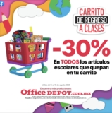 Office Depot Regreso a Clases: 30% de descuento en útiles escolares que quepan en tu carrito