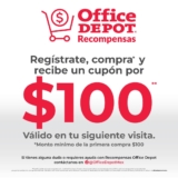 Office Depot Recompensas: $100 de descuento en tu primer compra de $100 o más