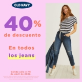 En Old Navy 40% de descuento en todos los jeans sólo hoy