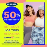 En Old Navy tops de la línea Active a mitad de precio sólo hoy