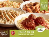 Promoción Olive Garden Pasta Sin Fin: toda la pasta, sopa o ensaladas ilimitadas por $129
