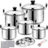 Luego de ollas de cocina de acero inoxidable de 12 piezas baja a su menor precio