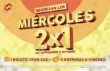 Promoción Oxxo Gas de 2×1 en Cinemex los días Miércoles