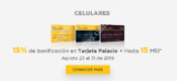 En Palacio de Hierro 15% de bonificación + 15 MSI en todos los celulares al pagar con Tarjeta Palacio