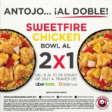En Panda Express 2×1 en bowls de Sweetfire Chicken al pedir por Uber Eats o Didi Food