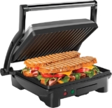 Parrilla prensa panini Chefman con 4 rebanadas de capacidad baja de precio + 3 msi