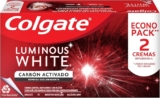 Econo pack pasta dental blanqueadora Colgate Luminous White Carbón Activado con 2 piezas baja a un tremendo precio