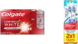 Combo Colgate con 2 pack pasta dental aclarante Luminous White Brilliant + 2 pack cepillos dentales Triple Acción Blancura a un precio increíble