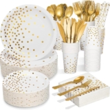 Vajilla reutilizable para fiestas para 25 personas con platos, vasos y cubiertos baja a su menor precio