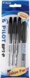 Juego de 4 plumas bolígrafos Pilot tinta negra punto fino bajan a un gran precio