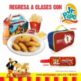 Lonchera o lapicera GRATIS en la compra de cajita Jr Pepe en El Pollo Pepe