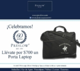 Porta Laptop GRATIS en la compra de $700 en boutiques Rock Hampton Polo Team y Preslow