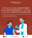20% de descuento en Potzollcalli este fin de semana con tu certificado de vacunación