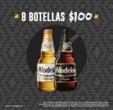 Promo 100 Premium Modelo: 8 botellas de cerveza Modelo Especial o Negra Modelo por $100