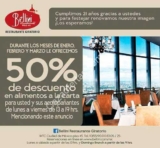 Promoción restaurante Bellini: 50% de descuento de lunes a viernes de 13:00 a 19:00 horas