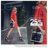 En Cloe 25% de descuento directo en toda la tienda este fin de semana