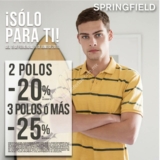 En Springfield 20% de descuento si compras 2 polos y 25% si llevas 3 o más