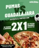 2×1 en pizzas en Papa Johns los fines de semana al pedir en línea