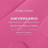 Promoción Aniversario Bellísima Metrópoli Patriotismo: 20% en toda la tienda hoy 30 de marzo y regalo para primeros clientes