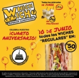 Promoción Which Wich aniversario sábado 10 de junio: Todos los sándwiches a sólo $50