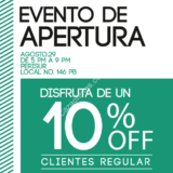 Promoción apertura Studio F Perisur mañana 29 de agosto: 10% de descuento en toda la tienda