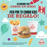 Promoción Arbys Día del Niño: Niños comen GRATIS en la compra de un combo