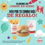 Promoción Arbys Día del Niño: Niños comen GRATIS en la compra de un combo